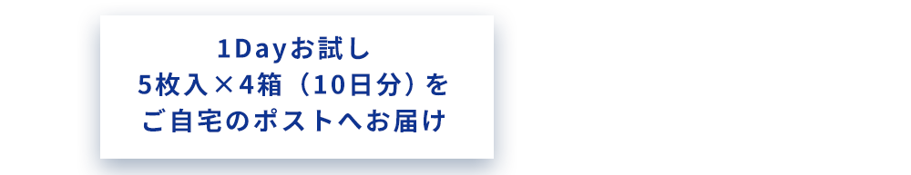 1Dayお試し 5枚入x4箱（10日分）をご自宅のポストへお届け