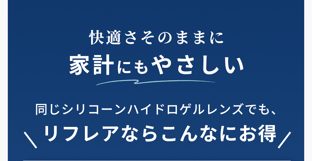 1-DAY refrear SILICONE 水分がレンズに馴染みやすい